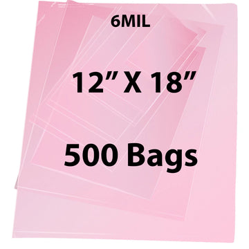 Pink Anti Static Bags 6 Mil 12" X 18" 500 Bags